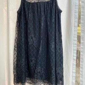 Taylor and sage charcoal grey lace a-line dress.